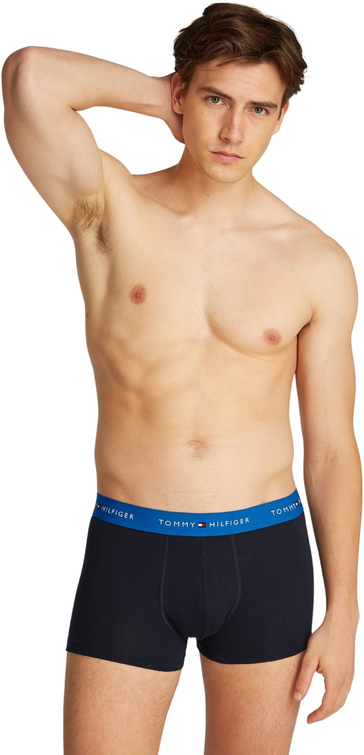 Tommy Hilfiger Męskie kąpielówki ze stretchu, 7 sztuk, Biały (biały/Vib Indigo/Dark Mag/Des Sky), S