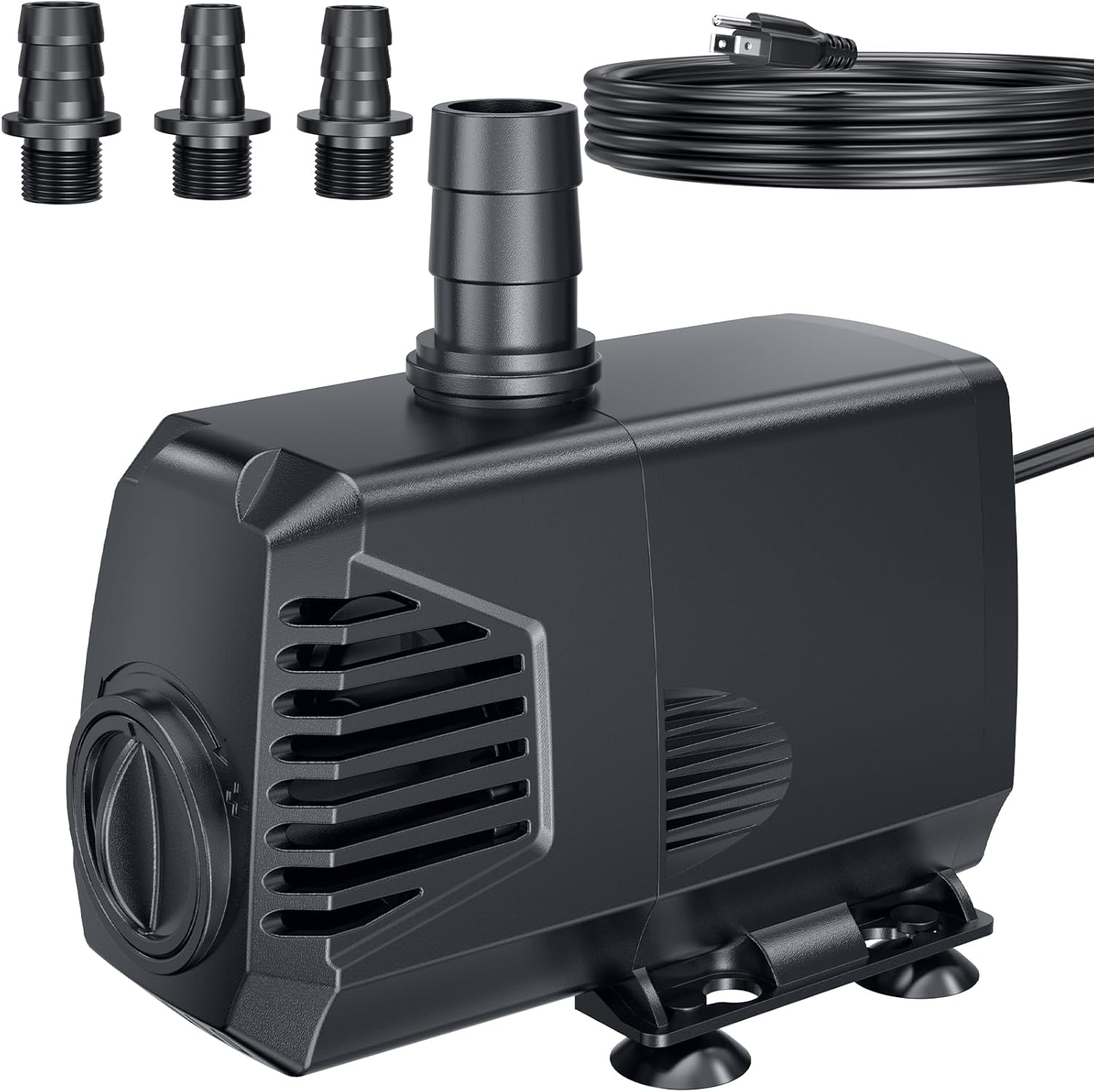 POPOSOAP 680GPH Submersible Pump(2400L/H, 55W), Ultra Quiet Fountain Pump with Over Heating Protection & Filter Sponge 8.5ft High Lift for Pond, Fish Tank, Aquarium, Hydroponics, Waterfall Q104