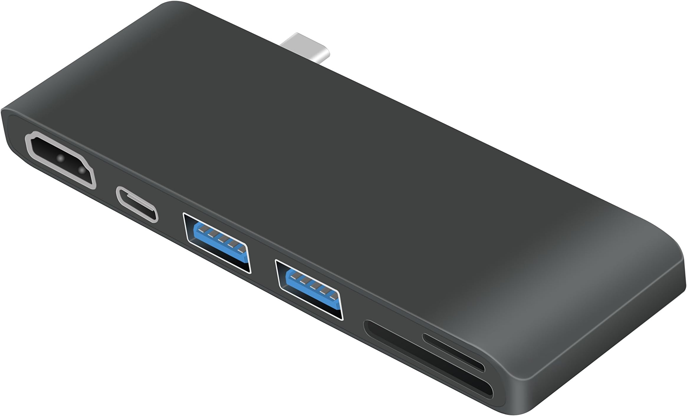 USB C Hub with HDMI Port USB C Adapter Dock with Type C Charging Port/ 2 USB 3.0 Ports/SD & TF Card Reader 6 in 1 Multi-Function Type C Hub for MacBook pro 2017, HP, Chromebook & More USB C Devices