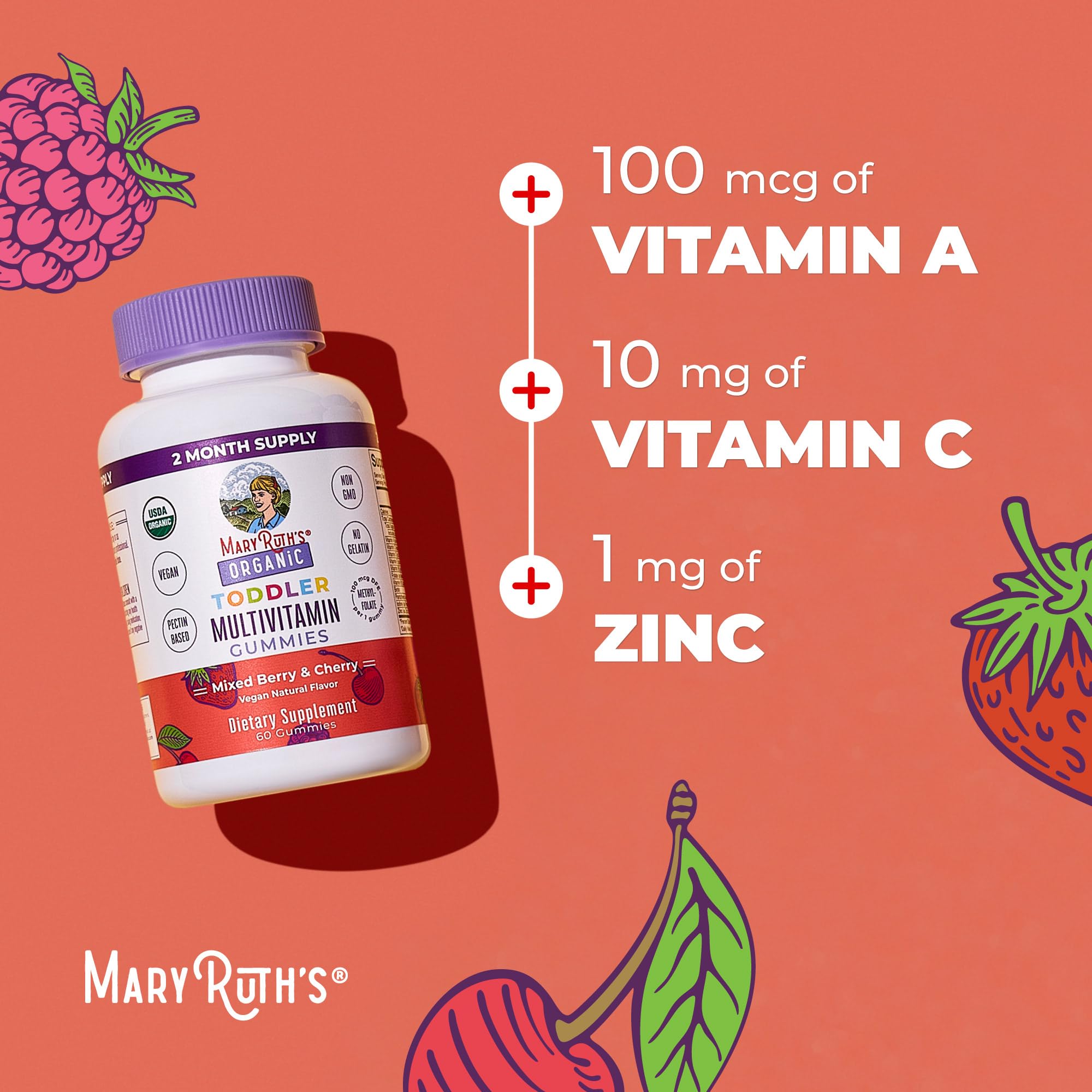 MARYRUTH'S Organic Toddler Multivitamin Gummies, 2 Month Supply, Ages 2+ — Amazon image 7