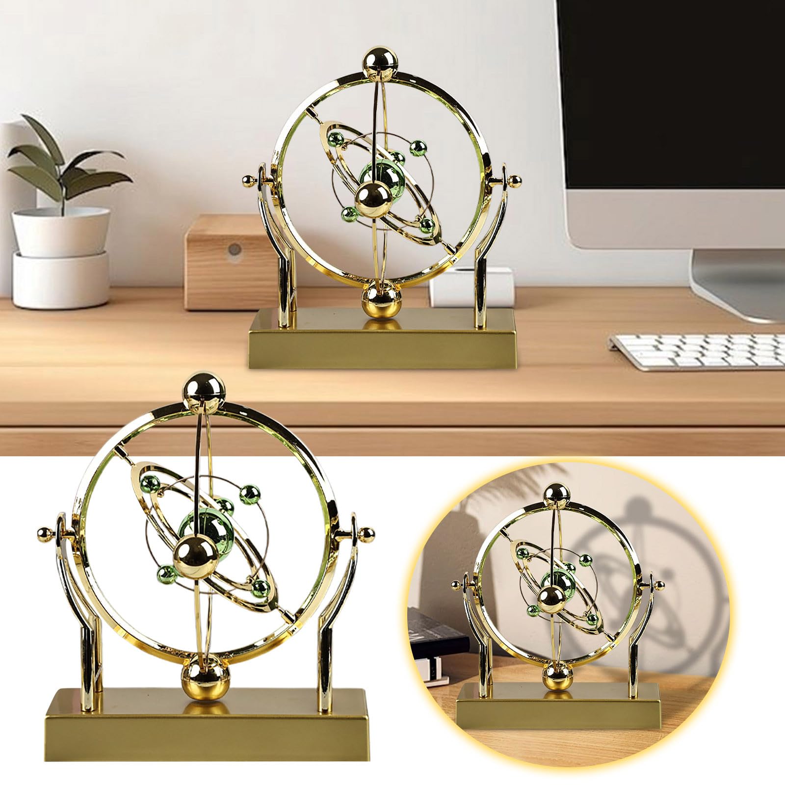 Mouvement perpétuel céleste rotatif doré, cadeau déco spatial idéal à offrir