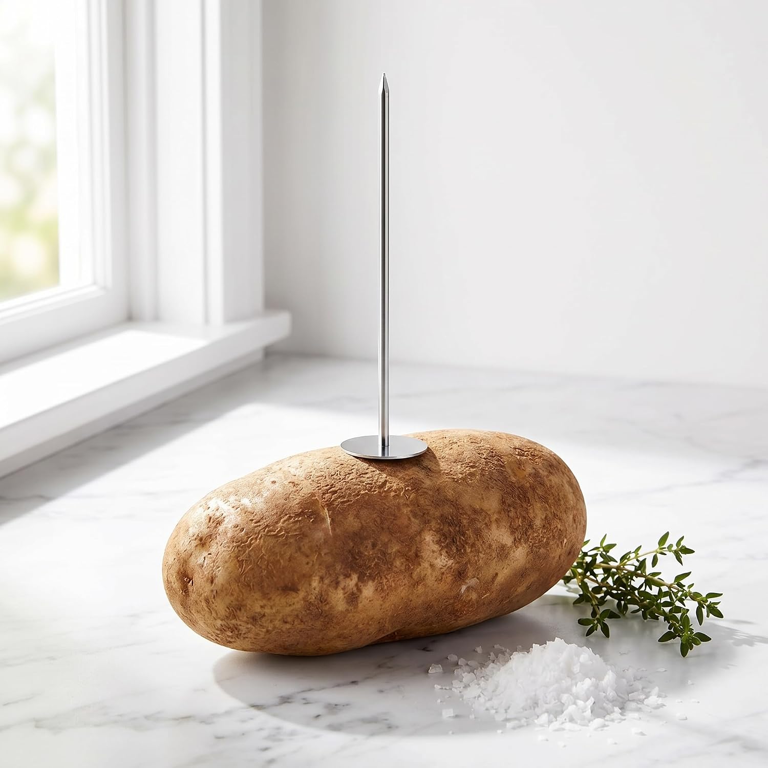 Stainless Steel Potato Baking Nails, Reusable Baked Potato Rods with Heating Core, Even-Cooking Grill Spikes for Oven BBQ Campfire, Kitchen Baking Tools & Accessories, Silver (12)
