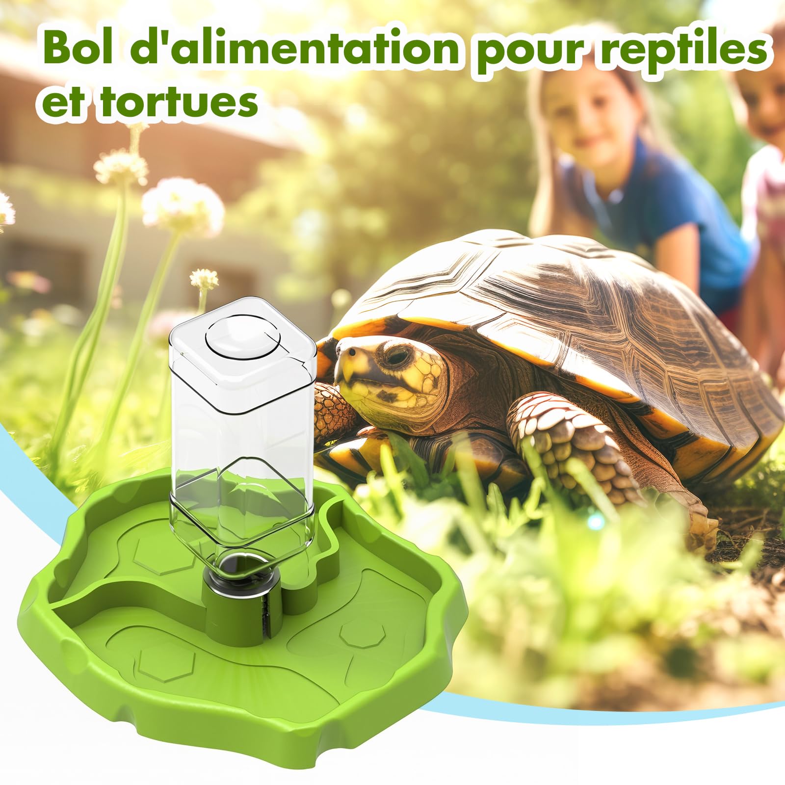 Sharplace Mangeoire pour Reptiles et Accessoires d'aquarium Conteneur Accessoire Polyvalent Mangeoire à Eau pour Reptiles Plat de Nourriture pour, Herbe Verte