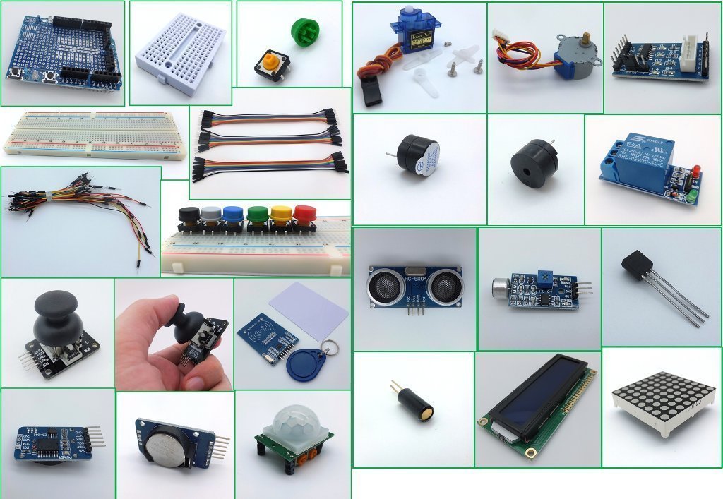 Mega 2560 Starter Kit Ultra (100% Compatible con Arduino IDE) con Porta baterías, WiFi, Bluetooth, Sensores, Modules, Kit de Resistores y Componentes: >220 Elementos!