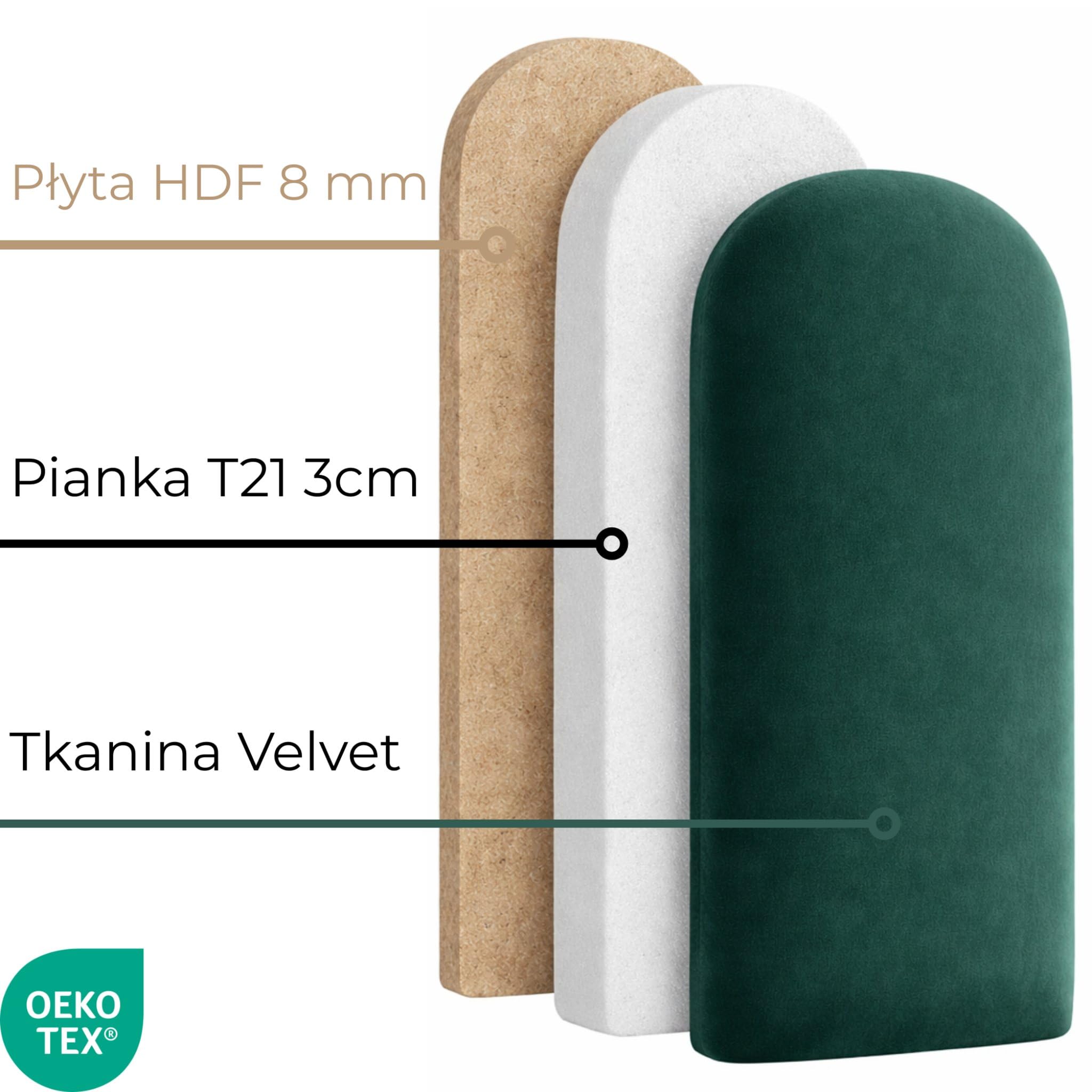 Angelo - Tapicería - Paneles de pared 3D Cama - Cojines de pared - Paneles tapizados - Paneles acolchados - Paneles acolchados de pared - Ciruela 90x20 cm - Paneles tapizados - Paneles de techo