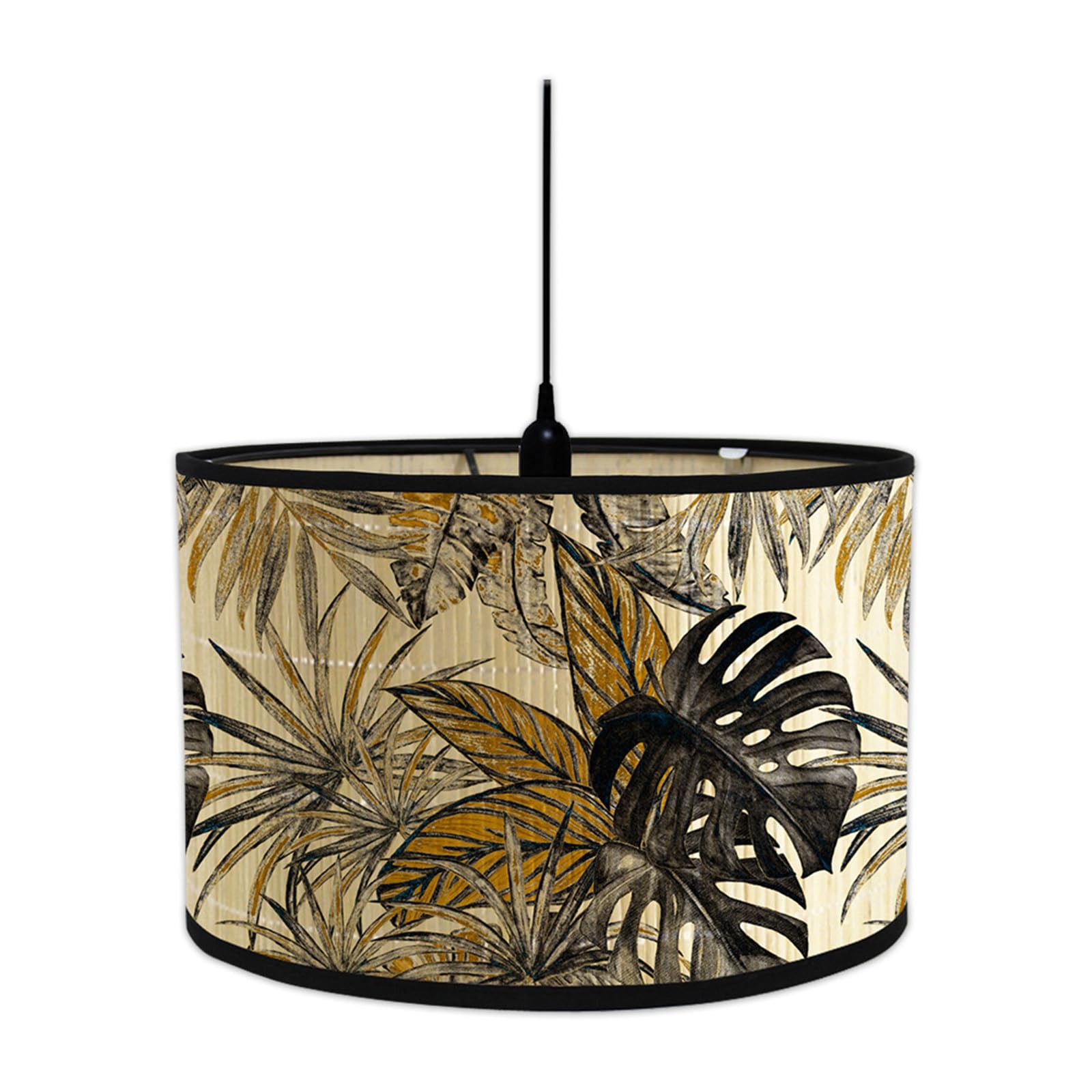 FANSU Round Drum Light Shade for Table Lamp, Modern Brown Vintage Pendant Lampshades Easy Fit for Living Rooms, Bedroom, Hallways, Reading Room (30x30x20cm,Retro Graffiti)