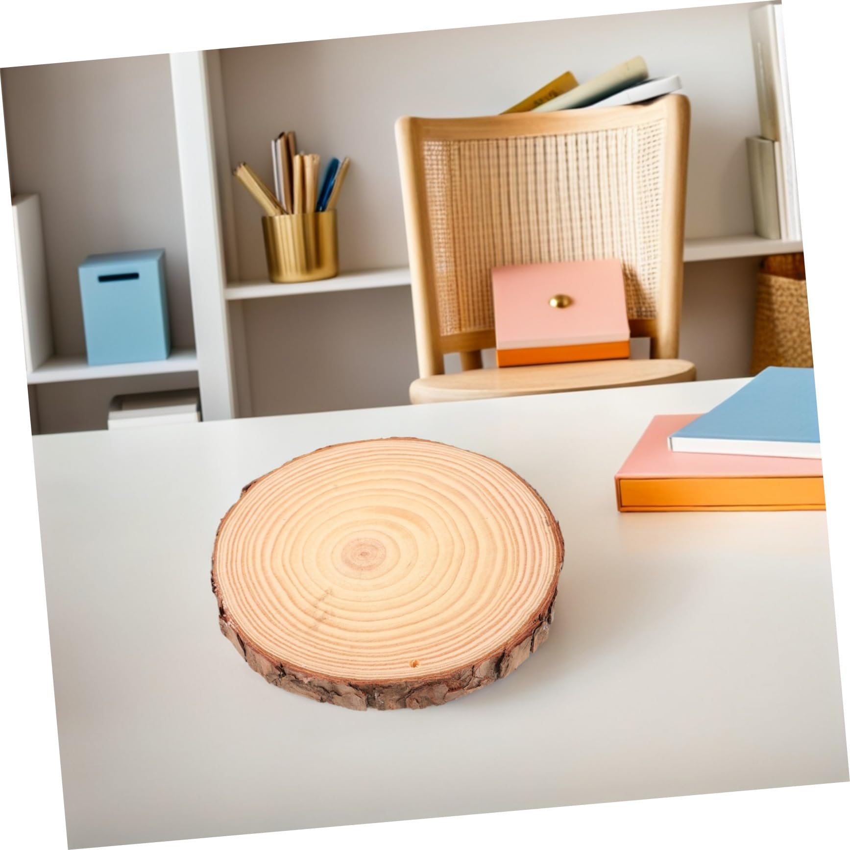 Anneome 5pezzi Fette Di Legno Grezzo Rotonde Pervori Fai Da Te Dipingere Sottobicchieri Decorazioni Rustiche Per Casa Accessori Per Fotografia