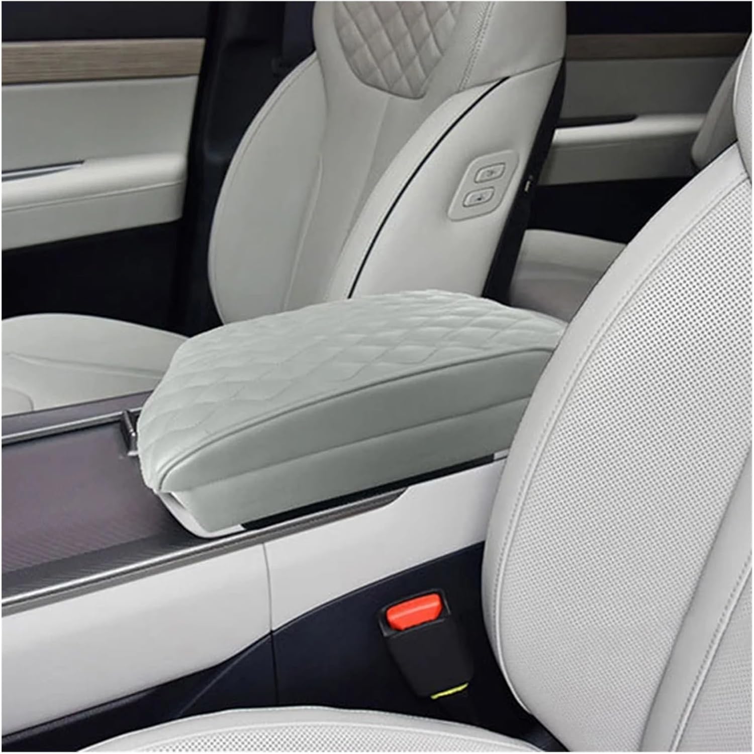Center Console Cover PU Leather Center Console Arm Rest Cushion Armrest Mat Armrests Box Cover Fit for Palisade 2019-2022 Middle Console Cover Lid(Black)