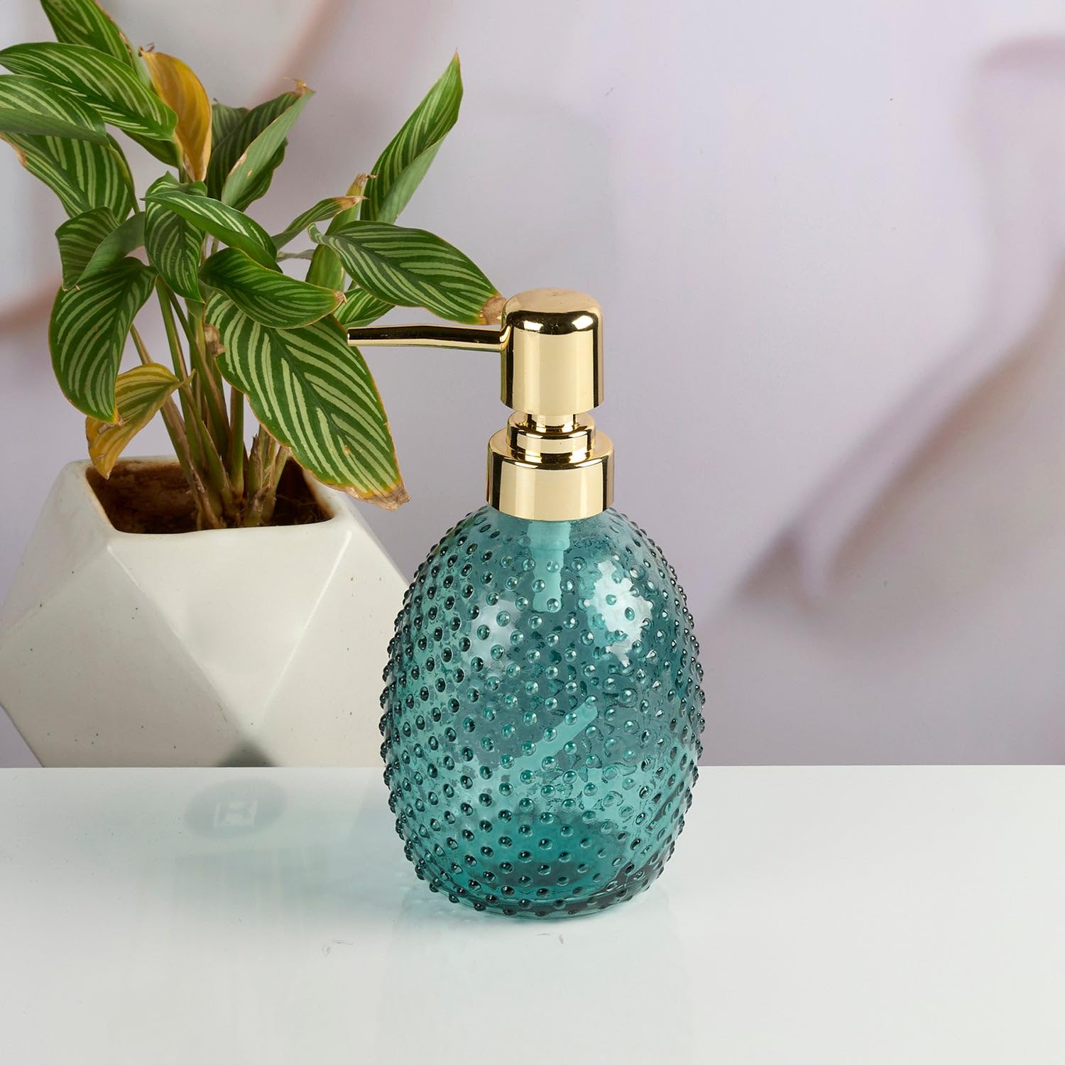 SaSaSa Glass Soap Dispenser with Refillable Pump Bottle for Bathroom and Kitchen Sink – Stylish Liquid Dispenser for Hand Wash, Dish Soap, Lotion & More,Transparent Green (Set of 1) (11590)-picture-35