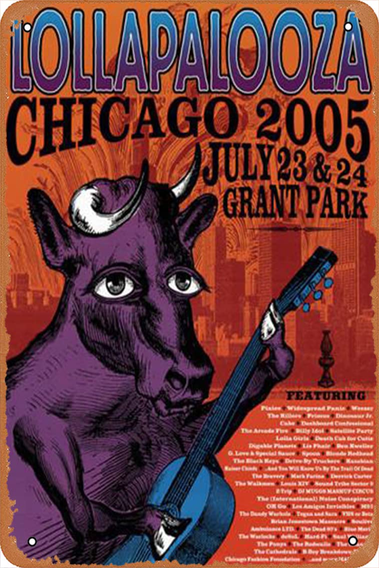 Lollapalooza - 2005 poster print Chicago Retro Metal Tin Vintage