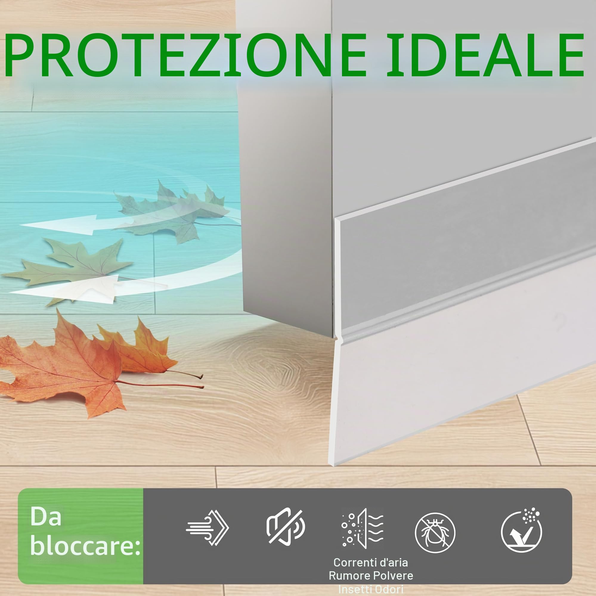 Guarnizione porta finestre in silicone trasparente adesiva 35mm per fessure fino a 20mm