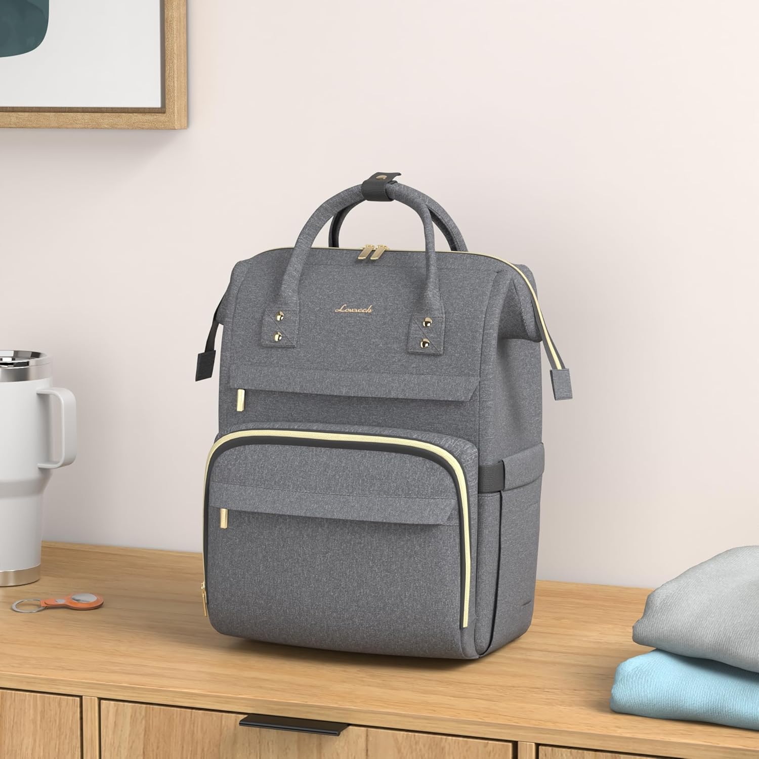 LOVEVOOK Laptop Backpack for Women,17 Inch Professional Womens Travel Backpack Purse Computer Laptop Bag Nurse Teacher Backpack,Waterproof College Work Bags Carry on Back Pack with USB Port,Dark Grey - Image 2