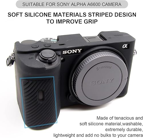 Miniatura 2 de Easy Hood Funda para cámara Sony A6600 Alpha 6600 ILCE-6600 sin espejo, antiarañazos, ajuste delgado, funda protectora de goma de silicona suave
