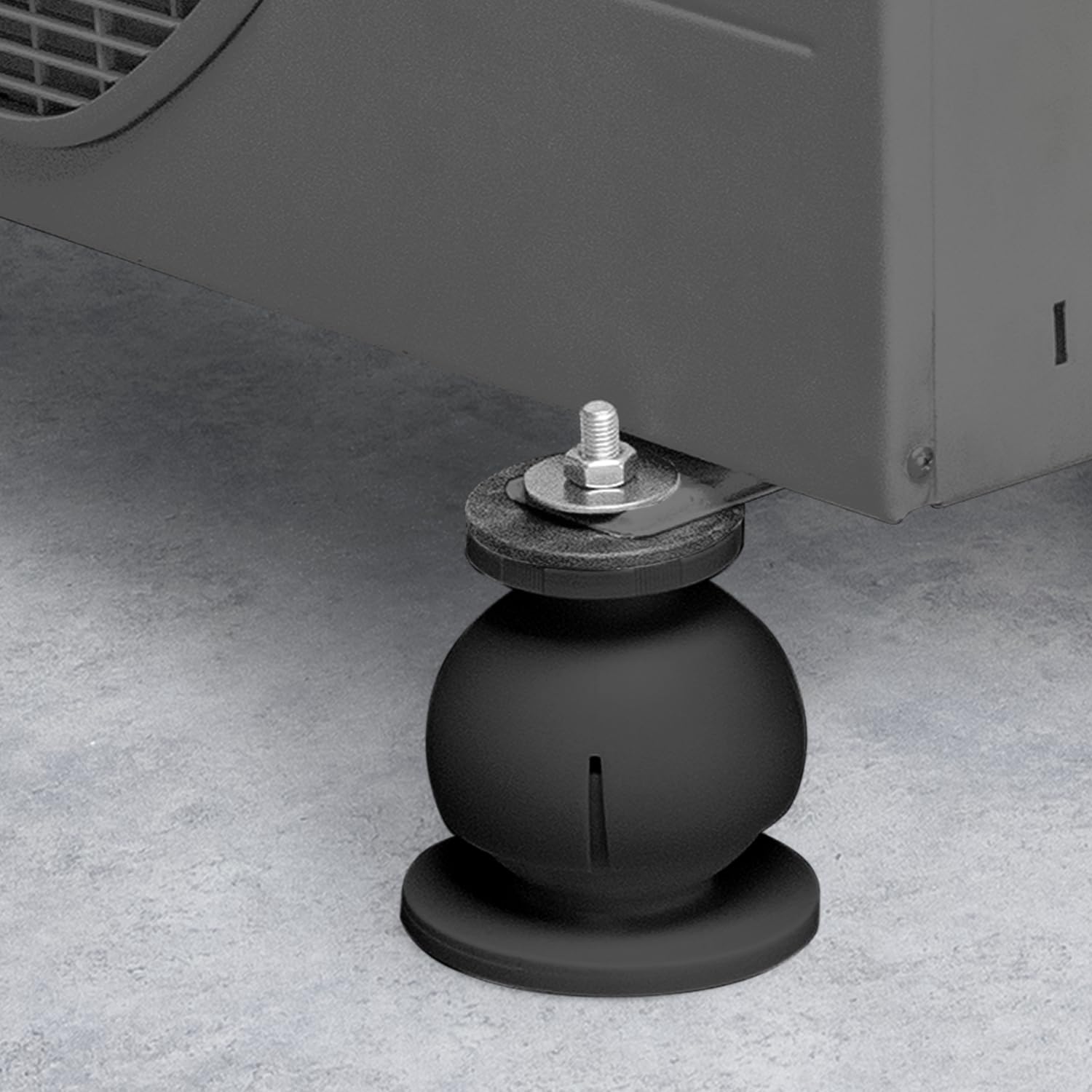 Errecom Mini Steady, Supporto a Pavimento Regolabile per Unità Esterne Climatizzatori e Pompe di Calore, RAL 9004 - Nero, confezione da 4 supporti