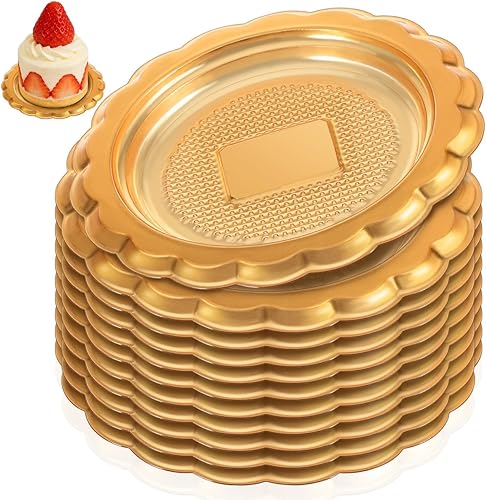 20 mini bases de pastel de mousse doradas, mini tablas para pasteles, exhibidores de postres, bases de pastelería para hornear cocina (3 pulgadas)
