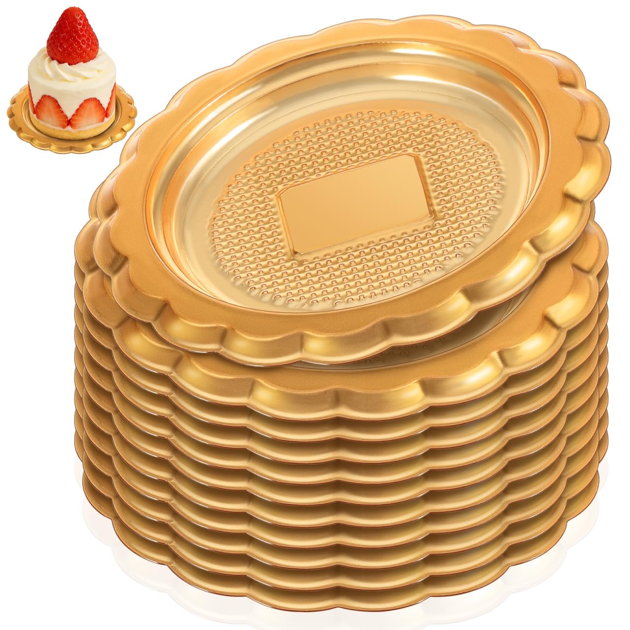 Plateaux de service ronds dorés gâteau mariage support carton antigraisse 20 pces