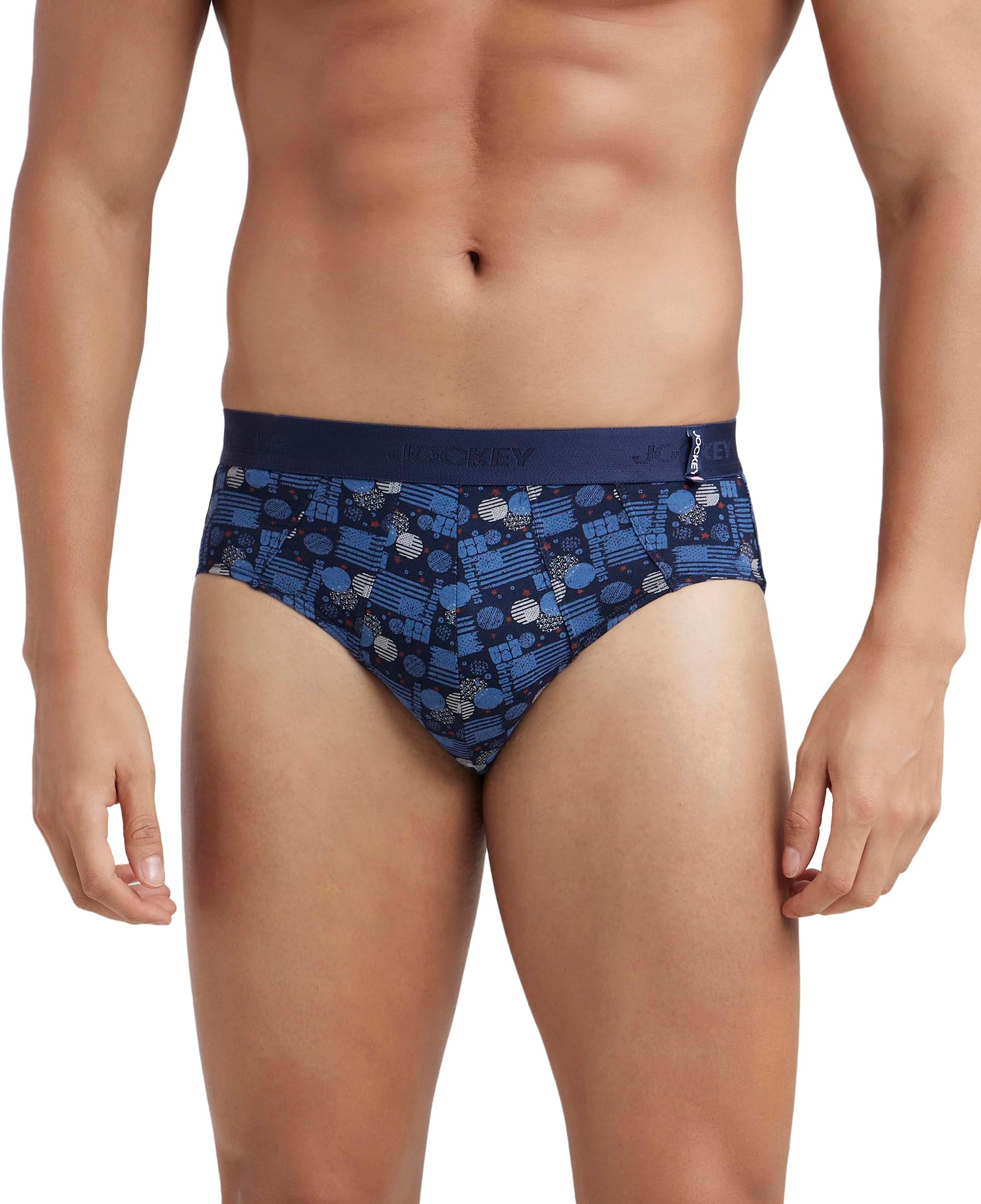 US52 Men's Super Combed Cotton Printed Brief with Ultrasoft Waistband