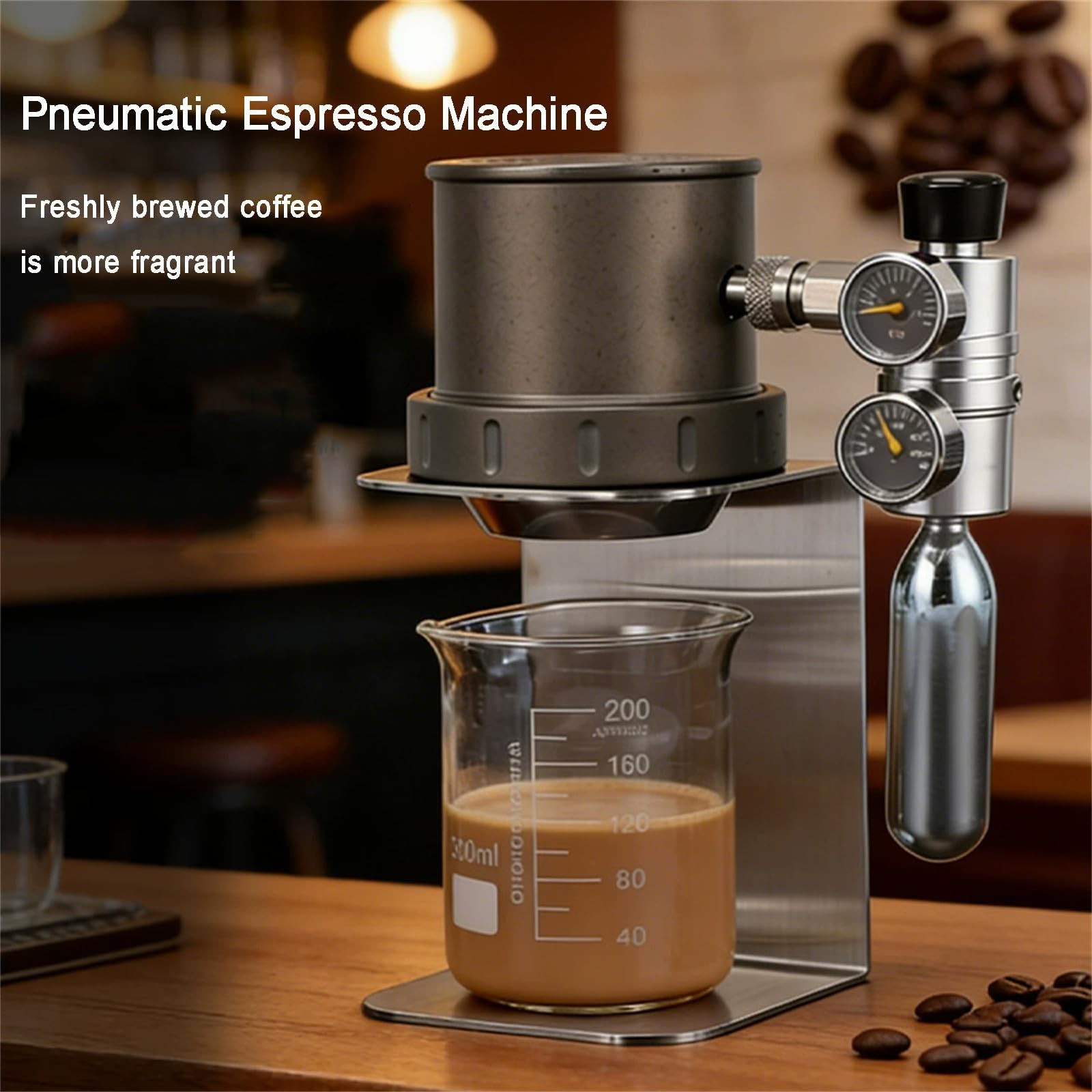 Macchina per caffè espresso pneumatica, manuale, per caffè ricco e cremoso, di alta qualità, ideale per la produzione di birra domestica, facile da usare e pulire