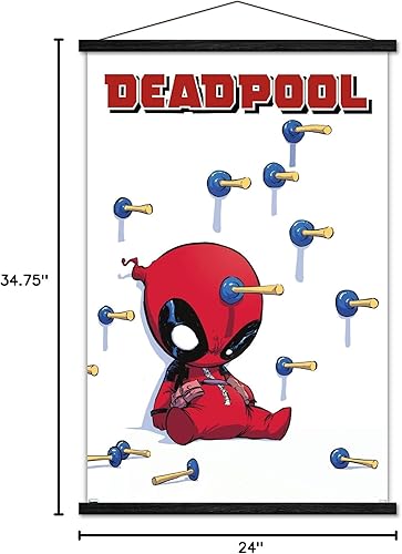 Miniatura 7 de Trends International Marvel Comics Deadpool - Póster de pared de dardos, 22.375 x 34 pulgadas, paquete de impresión premium y colgador negro