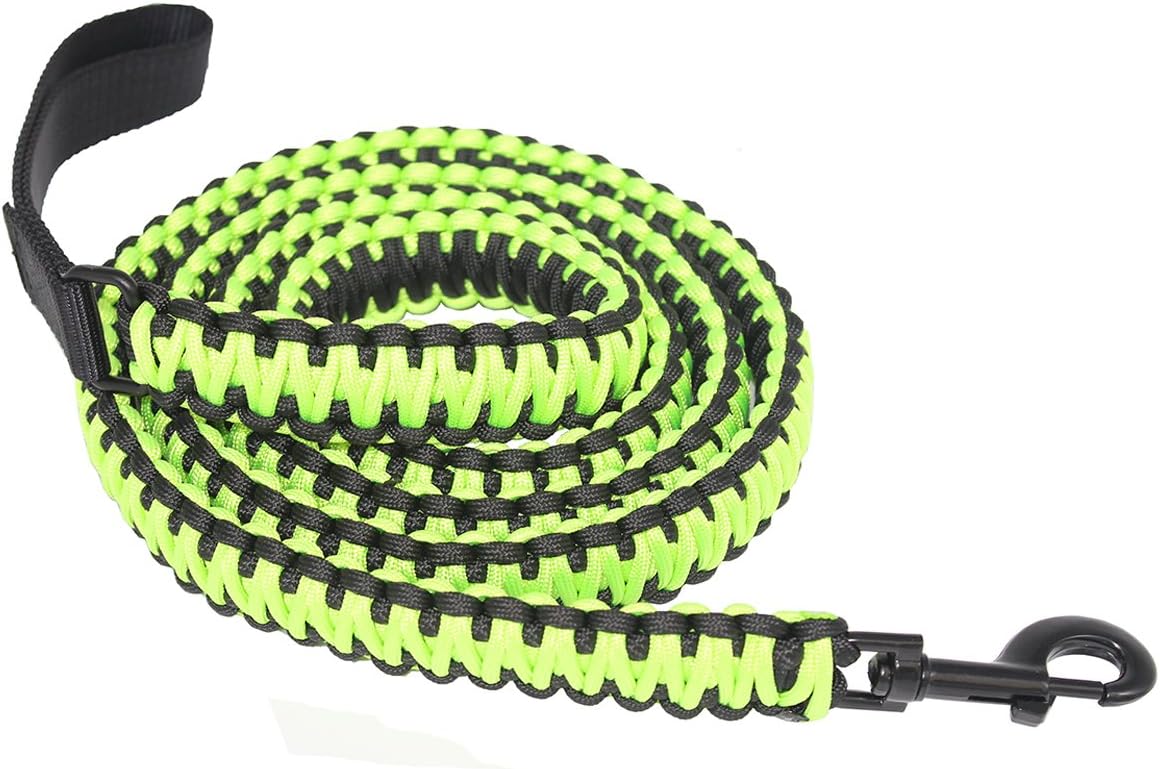 The Bobcats 550lb Handmade Durable Paracord Dog Leash 7.5 Feet Long (Lemon Lime)