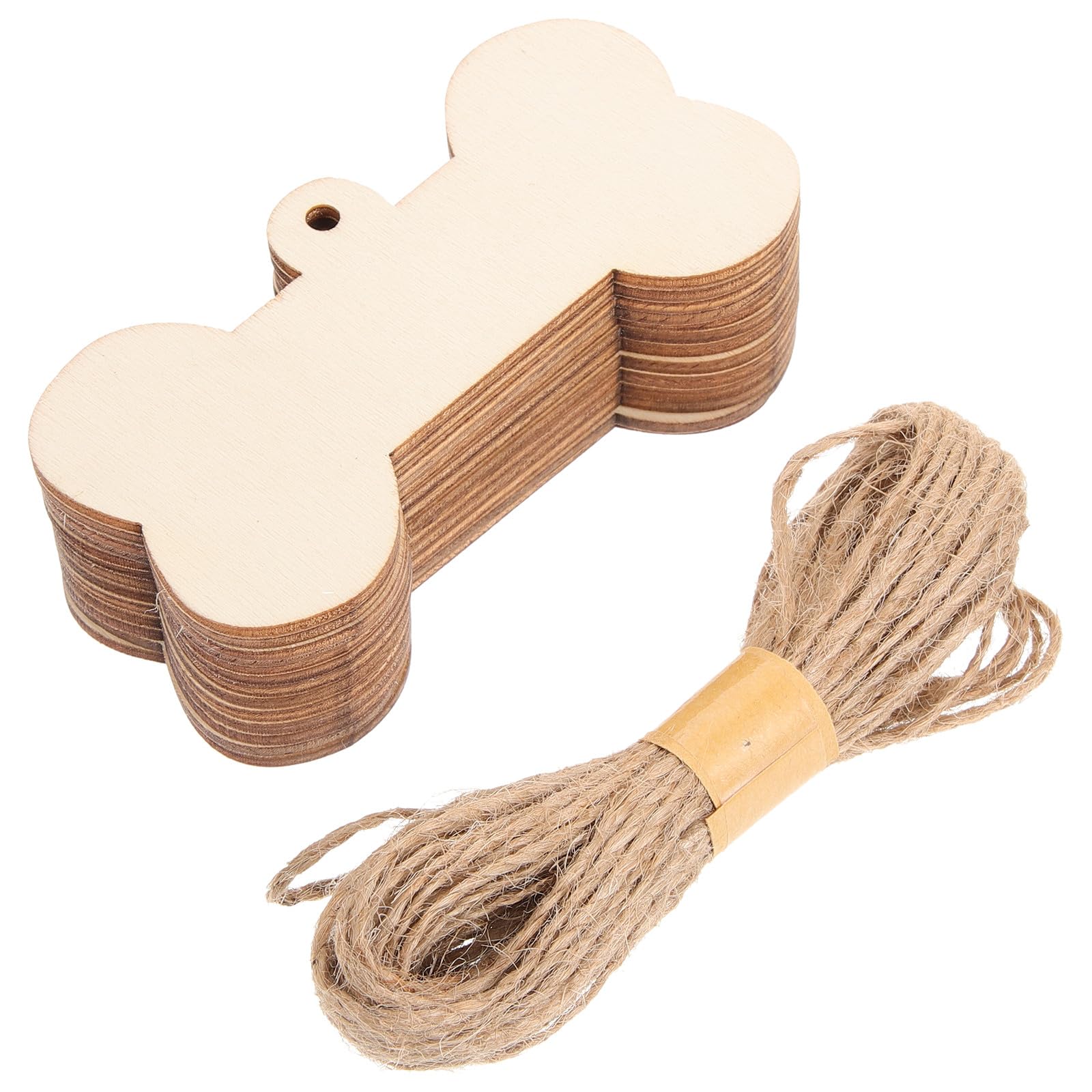 Etiquetas de madera tipo hueso pulidas de 5x10 cm aptas para pirograbado y pintura