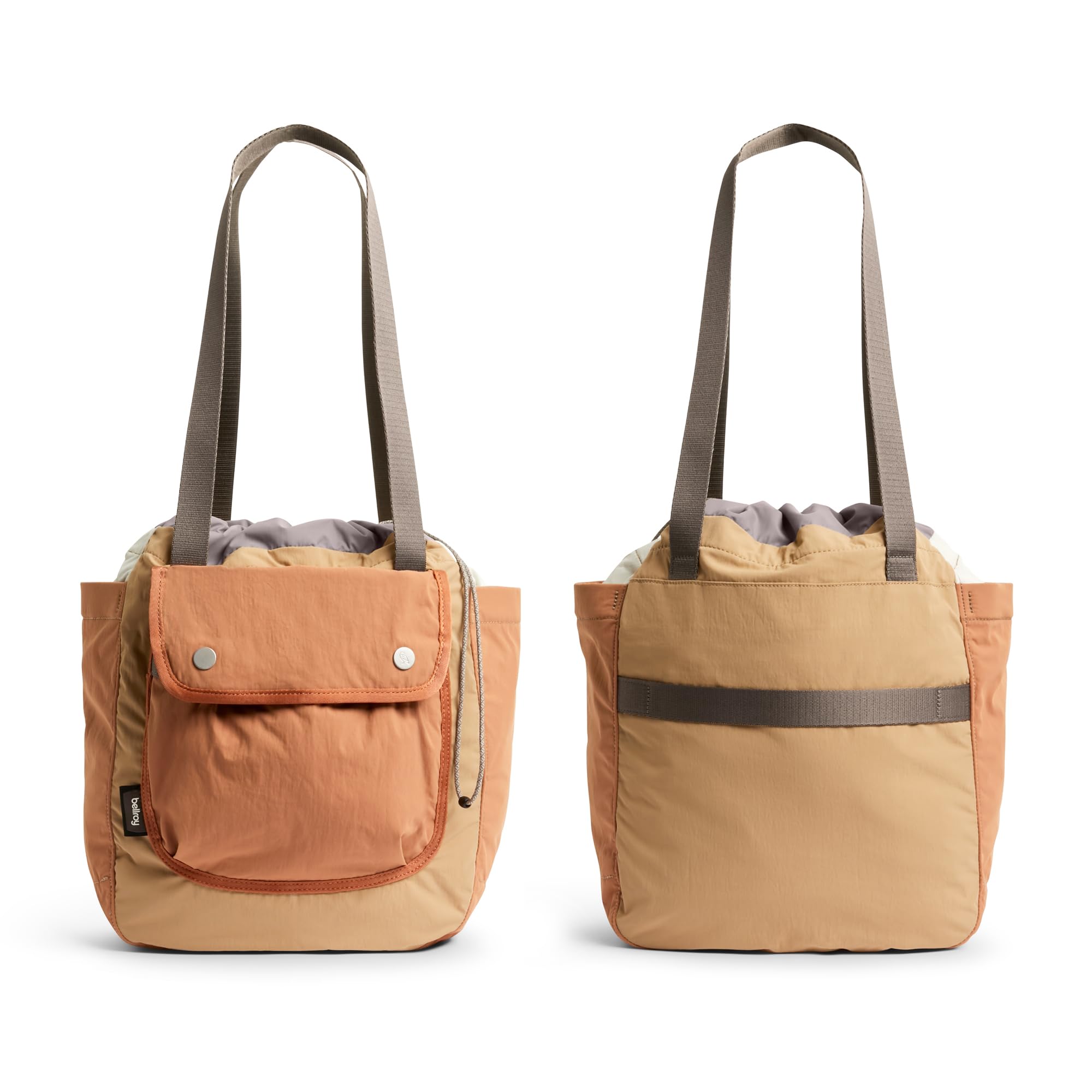 Bellroy Cinch Tote (16 Liter leichte Tragetasche mit externer Organisation, Pop-Taschen, einer Gepäckdurchreiche und einem praktischen Kordelzugverschluss)- SandDune