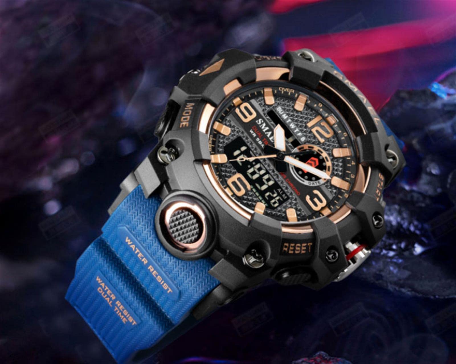 Montre Militaire pour Homme, Analogique Et Numérique, Montre De Sport, Étanche À LED avec Chronomètre Numérique, Montre De Luxe Décontractée