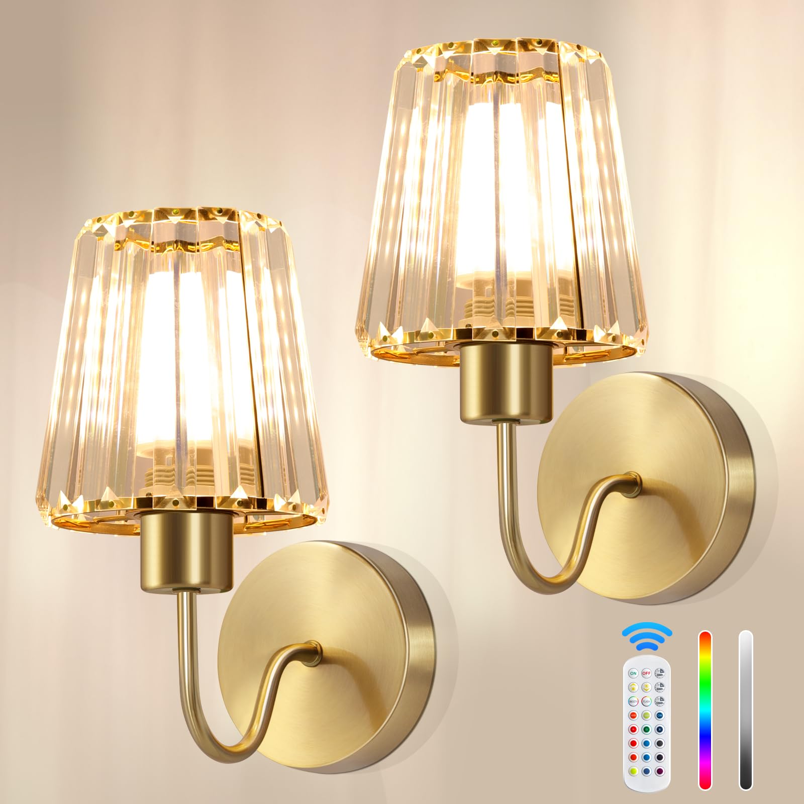 Photo 1 of HMLUESR Wireless Sconces Wall Decor Set of 2 for Room Easy to Install