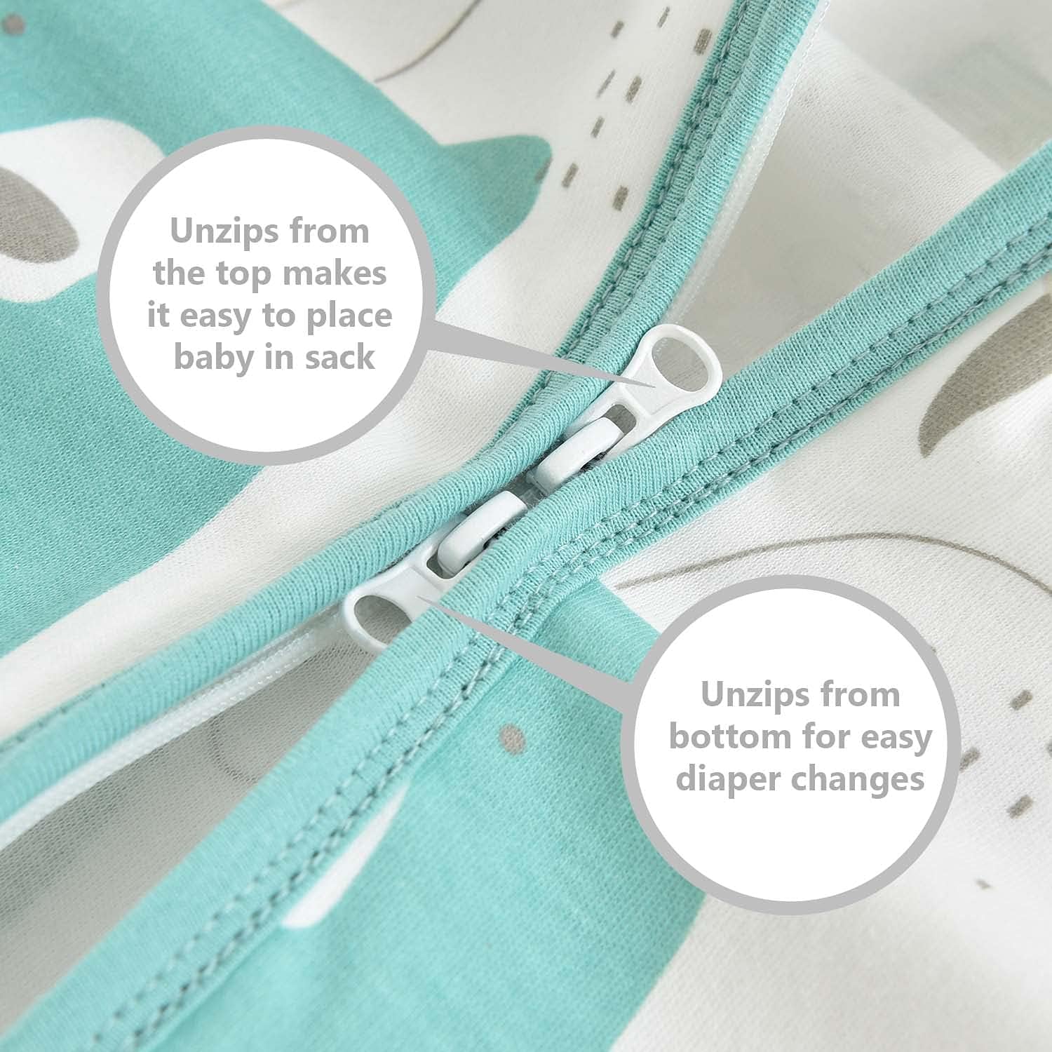 Amenpoki Baby Wearable Blanket, 100% Cotton Baby Sleeping Bag with 2-Way Zipper, Breathable Cotton Swaddle Transition Sleeping Sack(Two Suits of Unisex Clothes for 3-12months Baby) : Baby