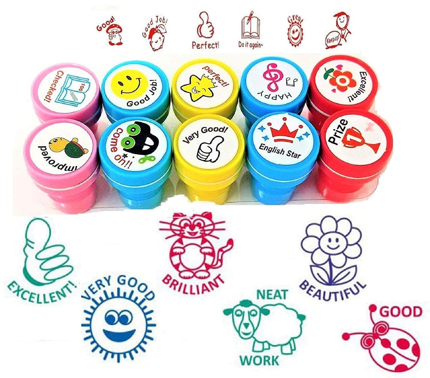 RKZ® 10 Pack Motivation Stamper for Kids - Plastic Stamper Toys Art & Craft for School Supplies Toys for Kids/Boys/Girls (Emoji Stamp) (B0C7LSNHP2) Amazon Price History, Amazon Price Tracker
