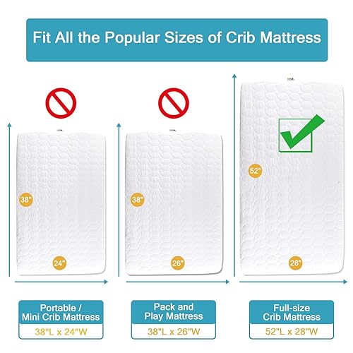 Miniatura 4 de Protector de colchón impermeable de algodón para cuna, funda de colchón de bebé para colchón estándar de cuna, transpirable, sin ruido y agradable a