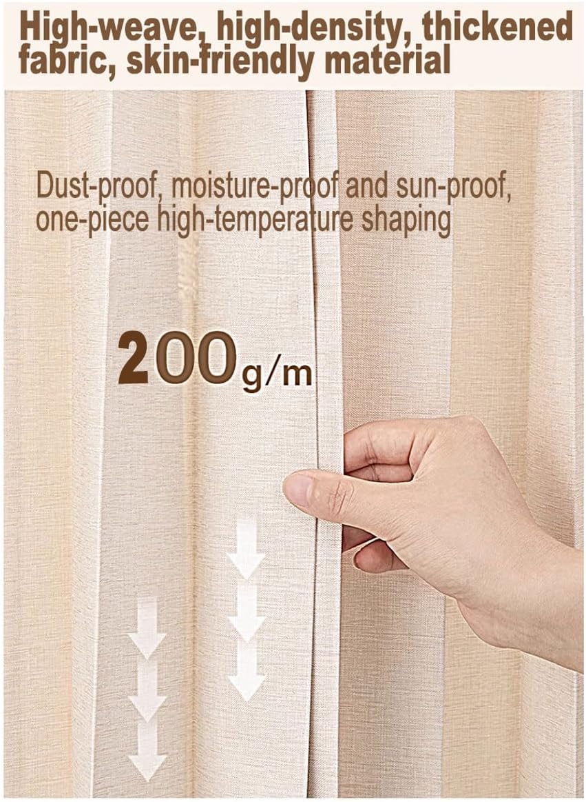 Indoor Divider Curtain with Rod 1 Piece Waterproof Kitchen Curtain Pleated Blackout Door Shade for Interior Gray (140x240cm) Enhance Privacy & Style