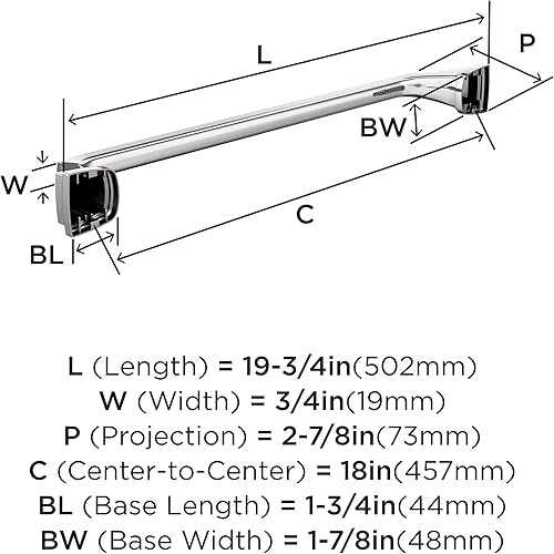 Vista 215 de Amerock BH36034CZ Toallero de bronce champán Toallero de 24 pulgadas (24.016 in) Revitalize Toallero de baño Accesorios de baño