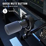 FIFINE USB/XLR Studio Micro Dynamique pour PC, RGB Cardioïde Microphone pour Gaming, Podcasting, Streaming, Broadcasting, Enregistrement Vocal, pour PS4/5 Mac PC Mixer Cartes Son - 6