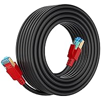 Vista 9 de Cable Ethernet Cat 8 de 60 pies, 26AWG 40Gbps 2000MHz, cable de red LAN Cat8 ultra velocidad, cable de conexión SFTP con conector RJ45 chapado