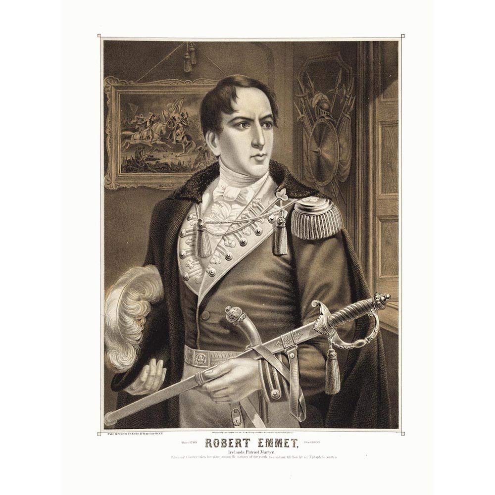 Wee Blue Coo Paintings Portrait Robert Emmet Irish Patriot Martyr Hero Art Print Poster Wall Decor 12X16 Inch