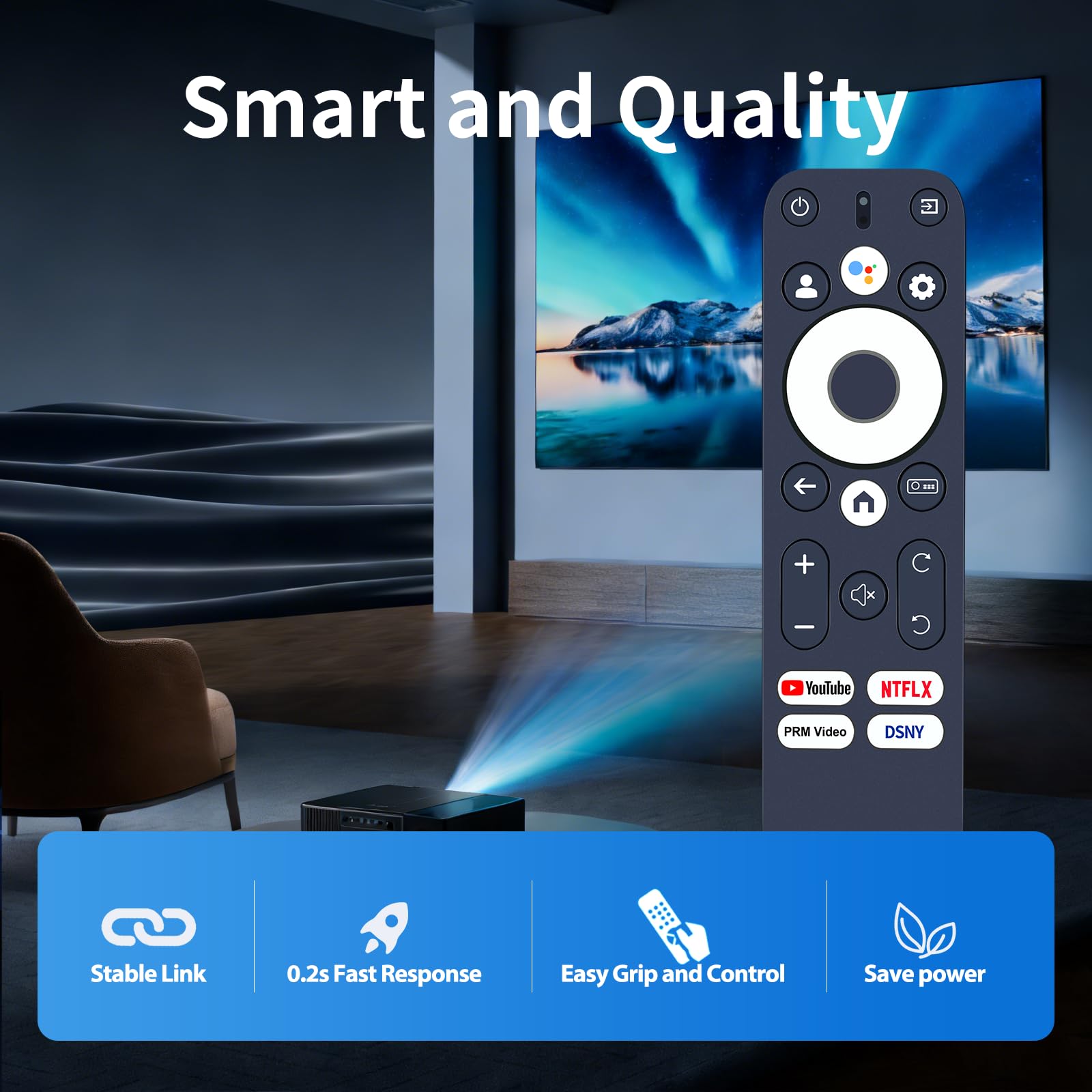 ZWP Telecomando vocale di ricambio compatibile per proiettore Wanbo X5 Pro, Davinci 1 Pro, Vali 1 Smart Projector