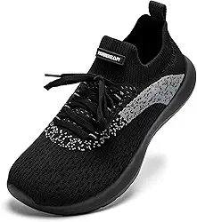 Tênis de corrida masculino, bico largo/feminino, leve, para corrida