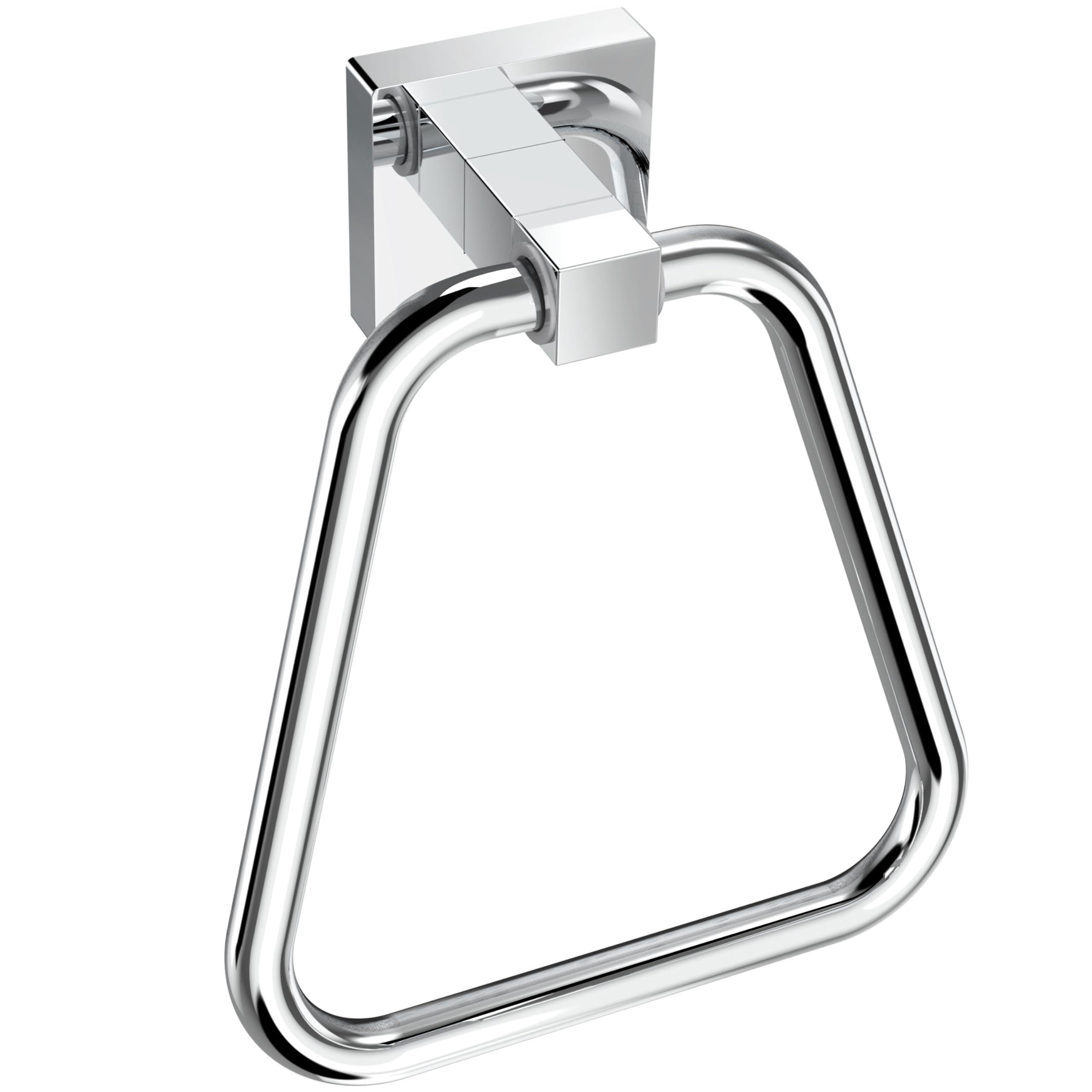 RUACQ Towel Ring, Square Base Hand Towel Ring, Stainless Steel Hand Towel Holder for Bathroom Wall, Sturdy and Rust-Resistant (Chrome)