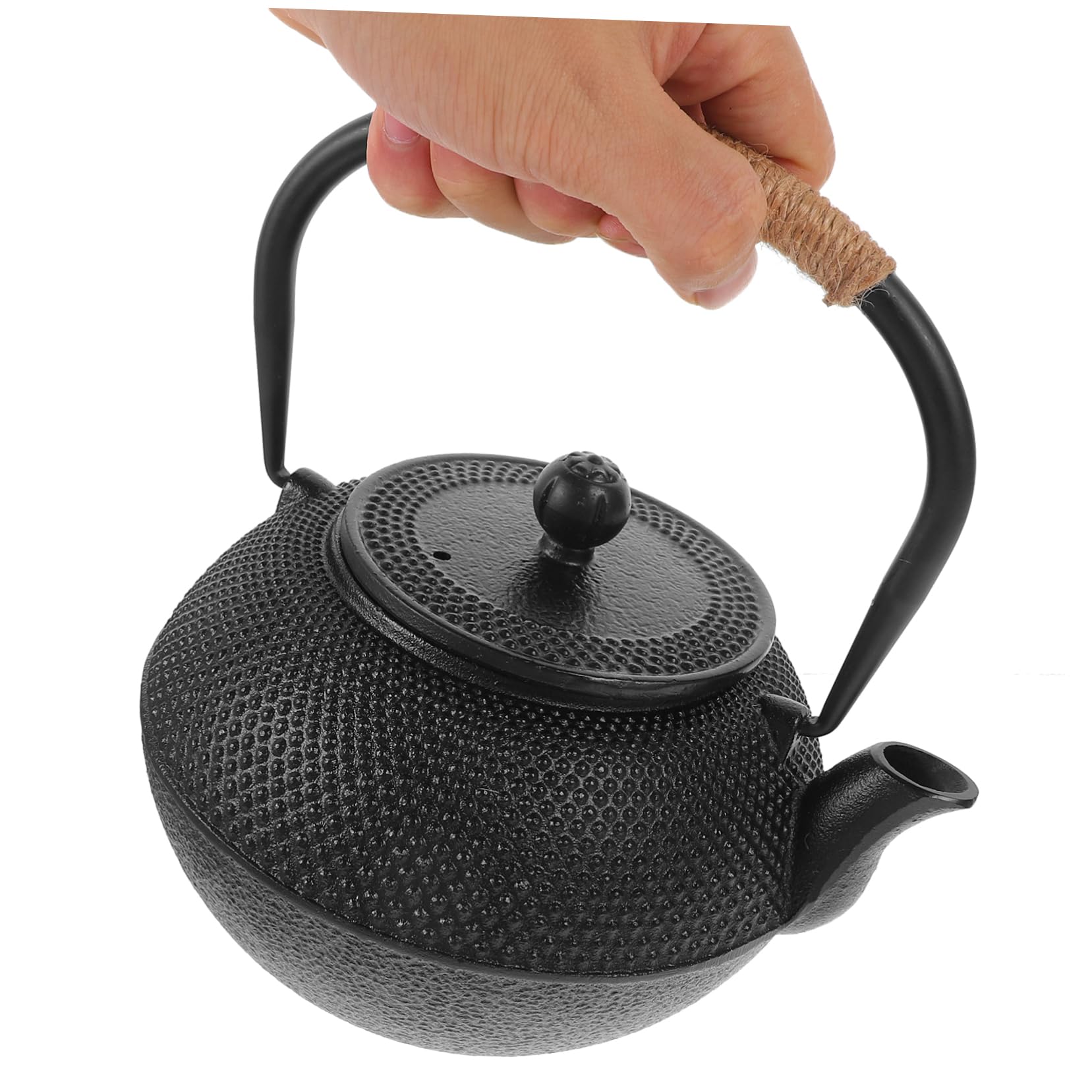Teiera in Ghisa Giapponese 1, 2l Nera con Infusore e Coperchio | Capacità 1200ml, Ferro con Acciaio Inossidabile, Stile Semplice per Tè e Decorazione Tavola