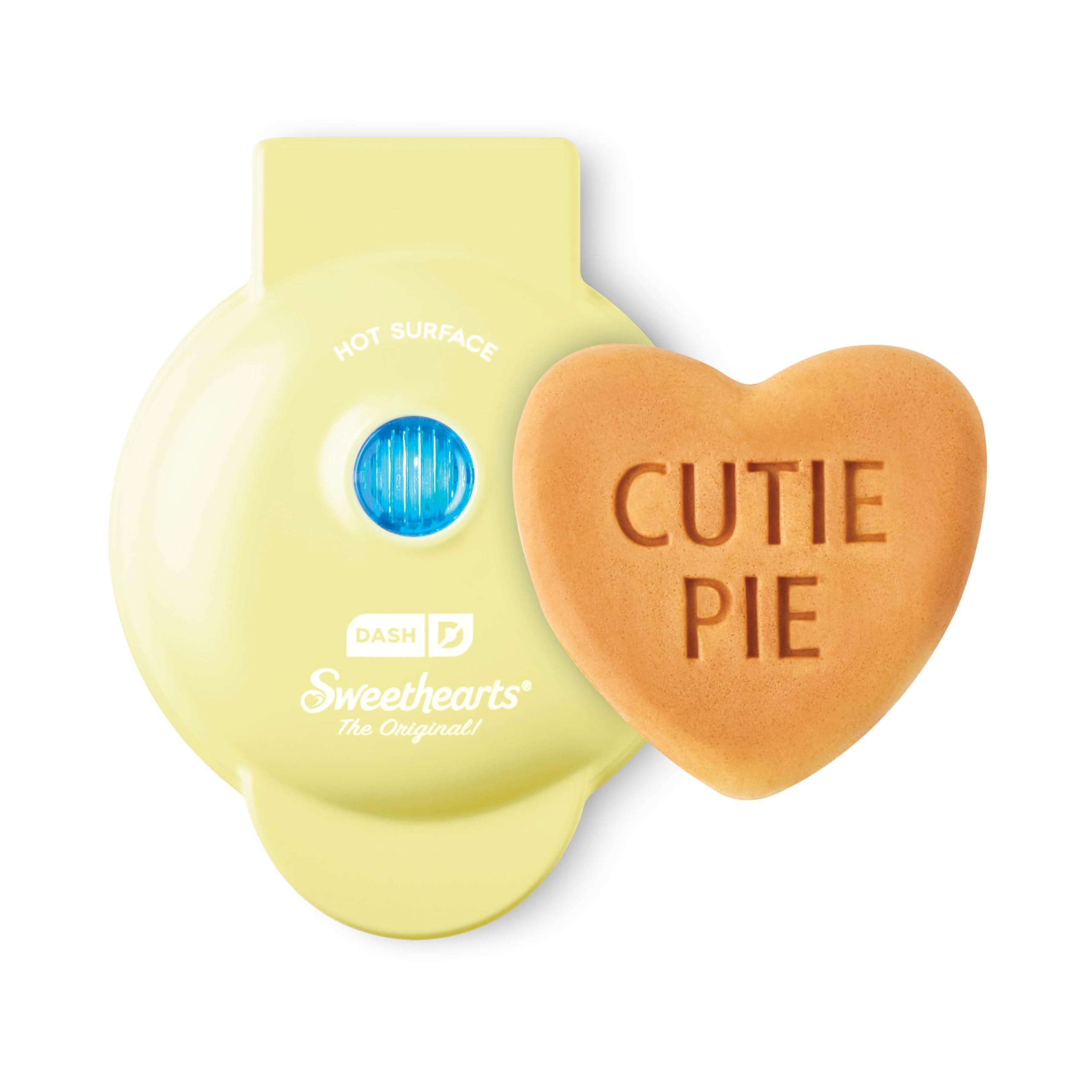 DASH Mini Heart Waffle Maker - 4" Heart-Shaped Waffles, Nonstick, Yellow, Perfect for Kids & Families, Valentines Day - Cutie Pie