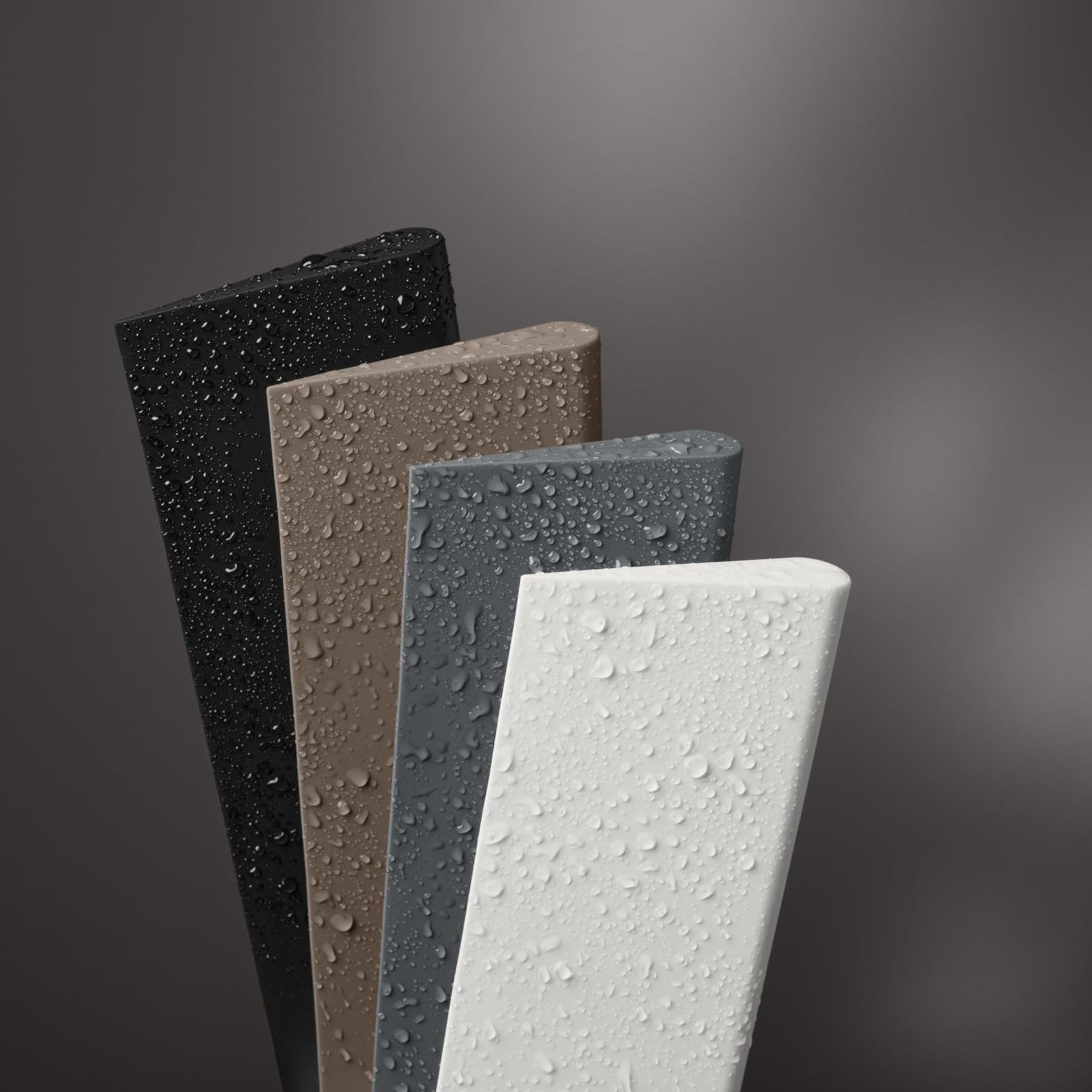 KEUCO Tergipavimento per doccia in silicone, con supporto a parete, tergivetro per incollare, 26,4x8,2x1,7 cm, senza aloni, spatola per doccia, colore: nero