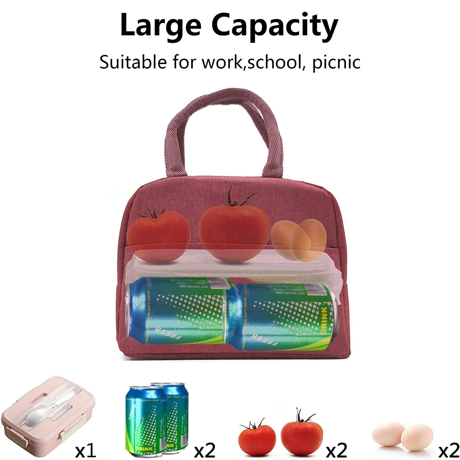 Borsa Termica Pieghevole Pranzo - 6 Litri Leggera Impermeabile