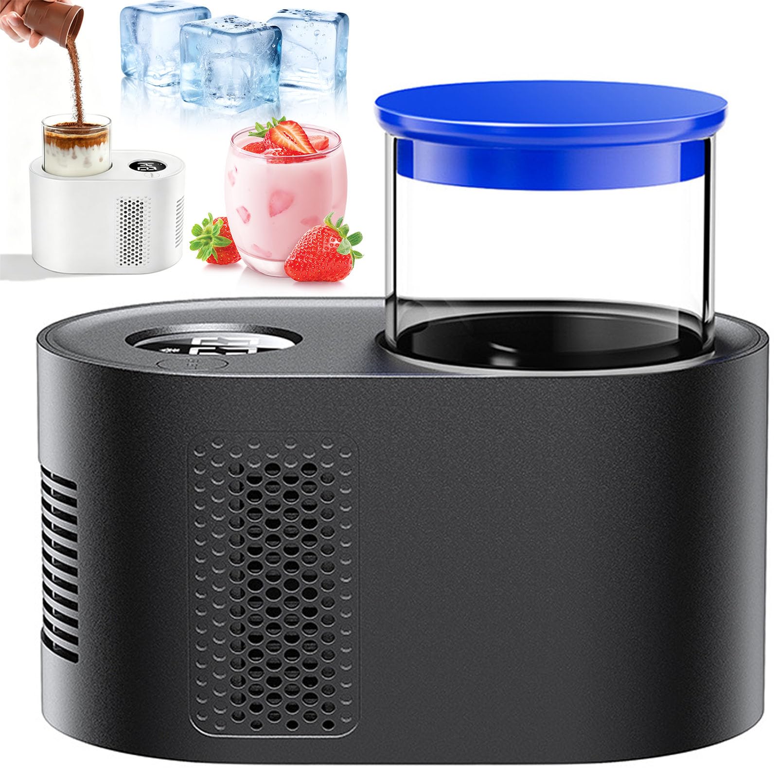 ZHJOPP Smart Hot and Cold Yogurt Maker for Fermentation, Refrigeration, Heating,Adjustable for Making Fresh, Healthy Homemade Yoghurt (Black)