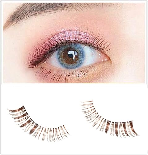 Miniatura 1 de Pestañas postizas naturales, pestañas marrones, pestañas postizas de color claro 3D, pestañas cortas hechas a mano, pestañas postizas naturales,