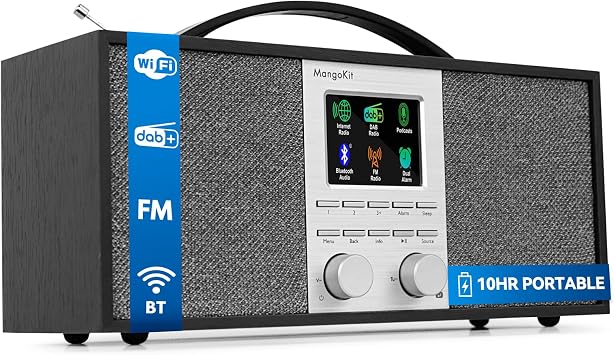 SR40 Internet Radio,Podcast, DAB+/FM, Bluetooth, 10hr Play, Black