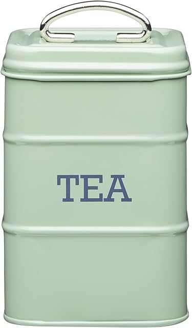 KitchenCraft Living Nostalgia LNTEAGRN Metal Tea Caddy, 11 x 17 cm (4" x 6.5") - English Sage Green