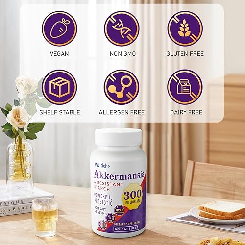 Miniatura 6 de 300 mil millones de probióticos AFU Akkermansia Suplemento para mujeres y hombres, Akkermansia Muciniphila para GLP ONE, digestivo, intestino,