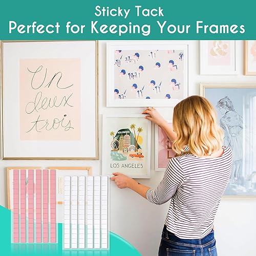 Miniatura 6 de 192 piezas de masilla adhesiva para póster, masilla de pasta de uñas, masilla extraíble para póster, adhesivo reutilizable para colgar en la pared,