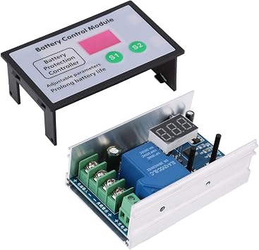 Fafeicy Battery Control Module, 10V-60V 30A Adjustable Voltage Protection Compact Size for Lithium Storage Batteries Solar RV Marine Applications